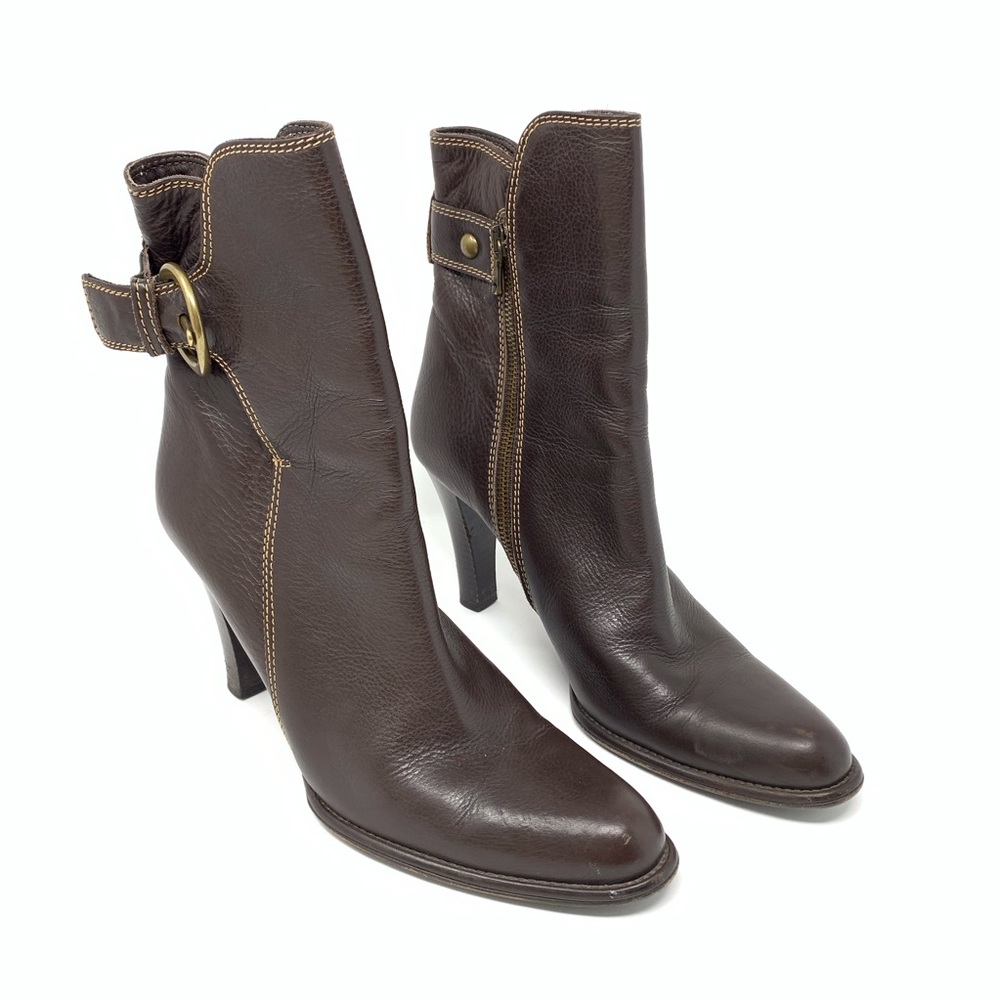 Coach Nancie Buckle Leather Ankle Boot Heel Sz 8B
